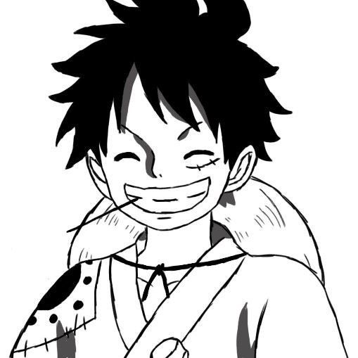 Luffy PFP black and white monochrome timeless