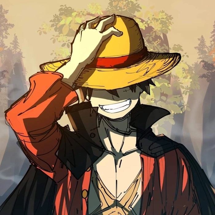 cute Luffy profile picture joyful warm colors