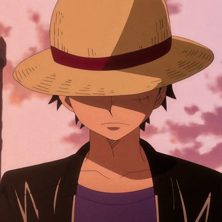 Luffy serious PFP intense expression dark lighting