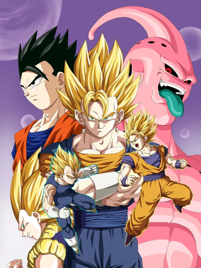 Goku and Vegeta matching avatar pair with contrasting color themes and mirrored framing