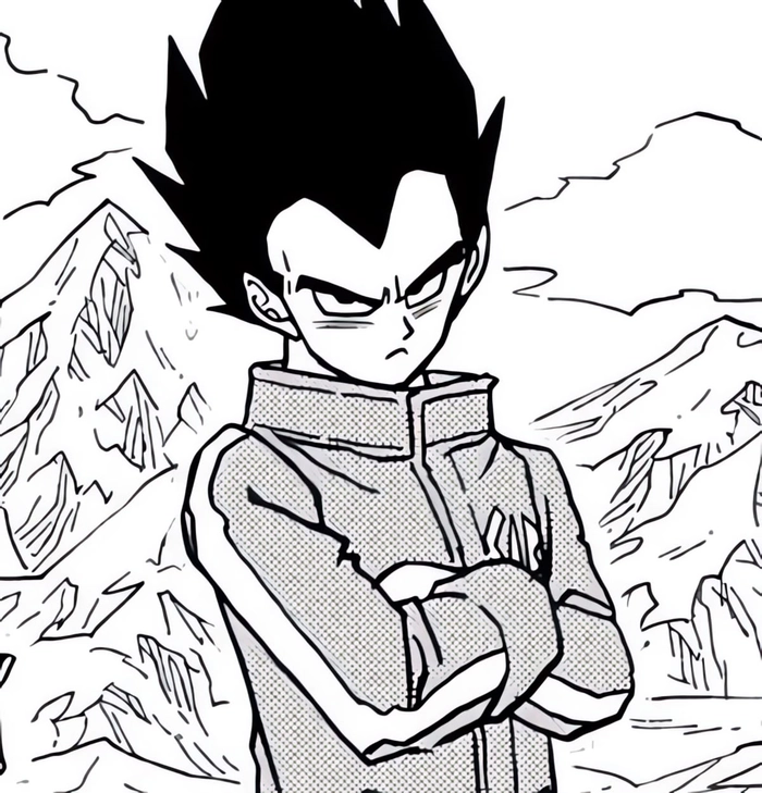 Hand-drawn Majin Vegeta PFP with pencil sketch shading and artistic line work