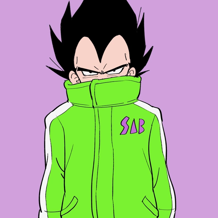 Single manga panel Majin Vegeta PFP with emotionally charged close-up composition