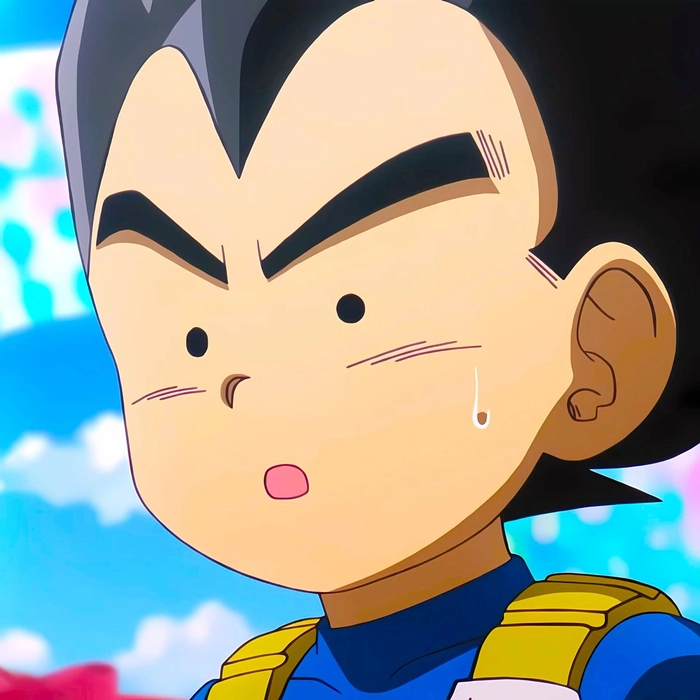 Stylized aesthetic Majin Vegeta PFP with moody blur effect and glow lighting