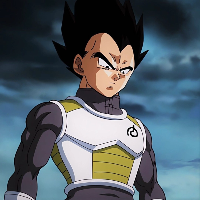 Looping Majin Vegeta GIF avatar with dynamic transformation energy motion