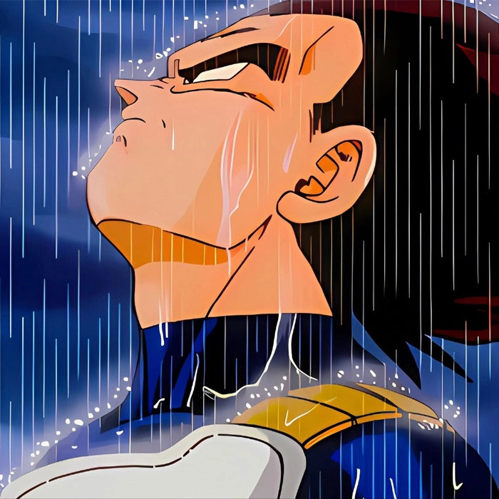 Pinterest-optimized Majin Vegeta avatar with stylized color filter and clean crop