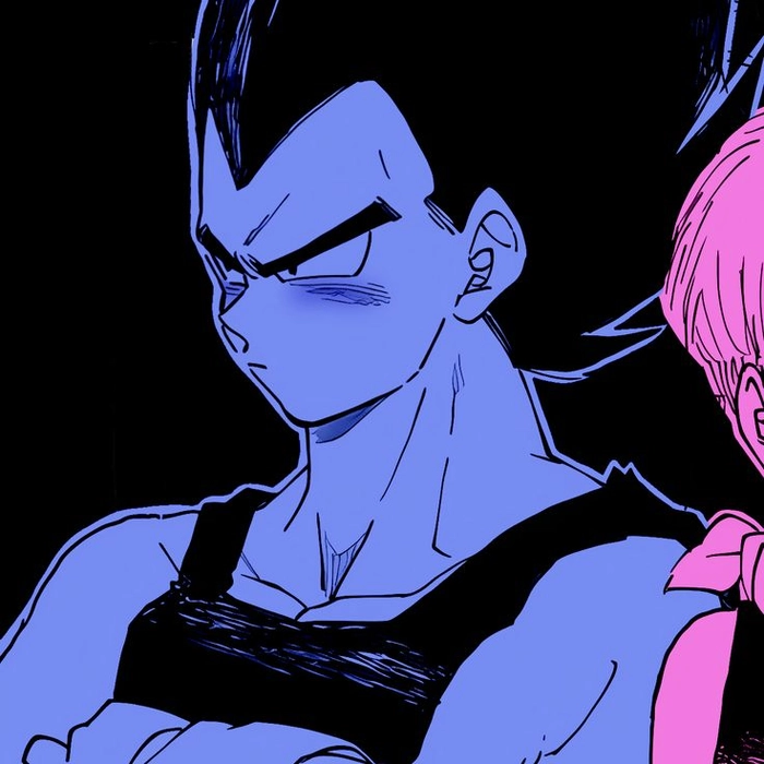 Subtle Majin Vegeta smile expression for PFP with expressive eye framing