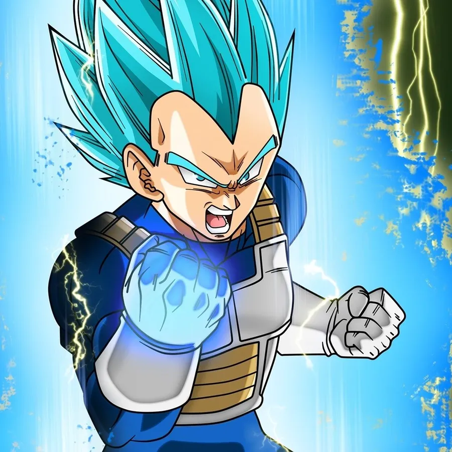 Vegeta smiling frame as a PFP with subtle intensity and charismatic expression