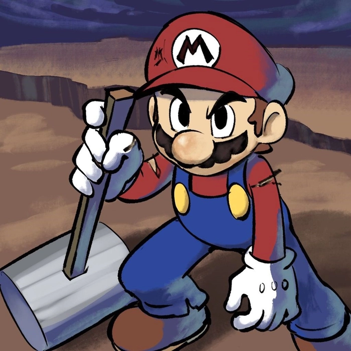 Mario aesthetic PFP with gentle lighting