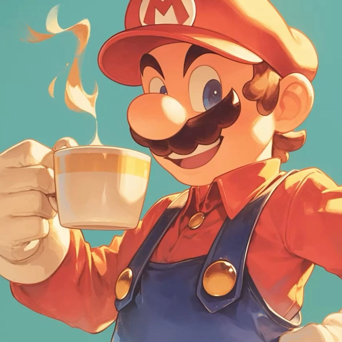 Mario PFP funny reaction face