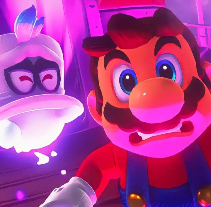 Y2K Mario avatar with metallic overlay