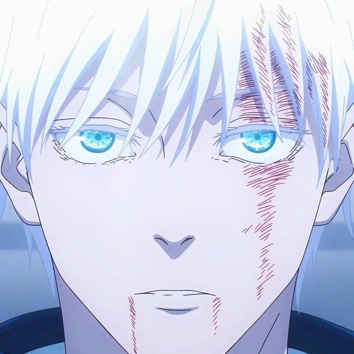 Matching anime PFP JJK showing two paired characters in split composition with complementary colors