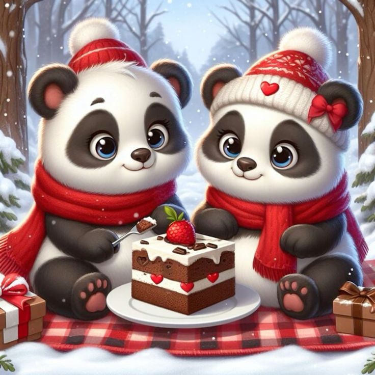 Paired panda profile pictures for best friends with complementary designs