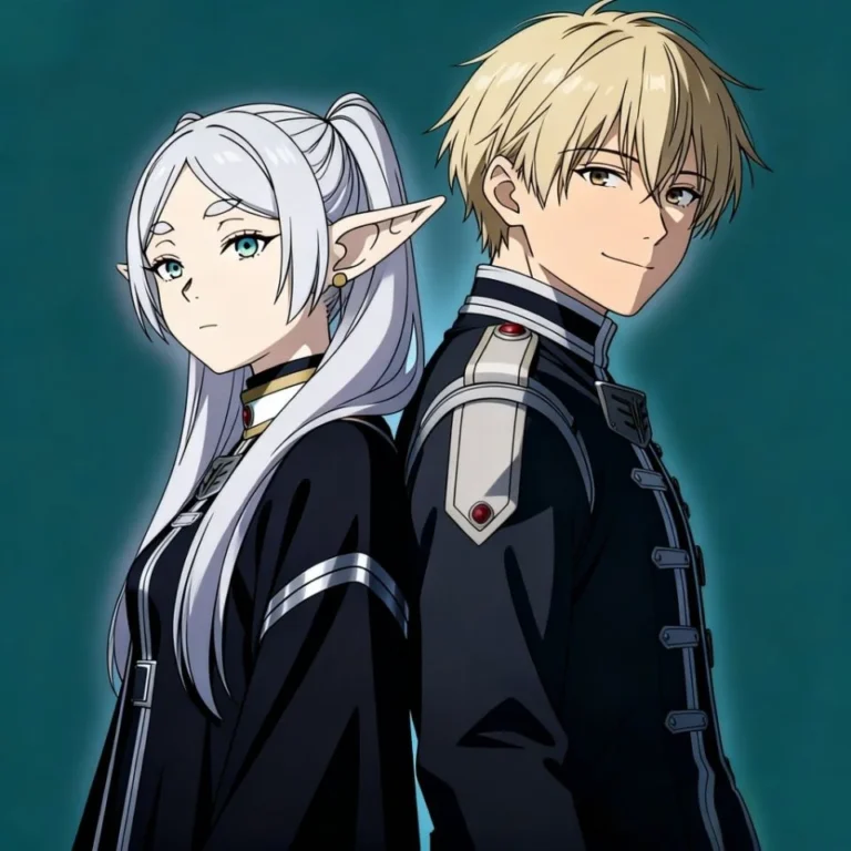 Harmonious anime matching PFPs for couples with consistent composition and mood
