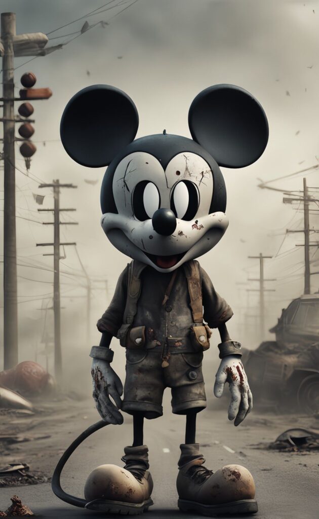 Creepy Mickey Mouse PFP dark muted horror edit