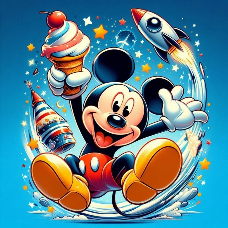 Modern 2026 Mickey Mouse profile picture with cyber tones