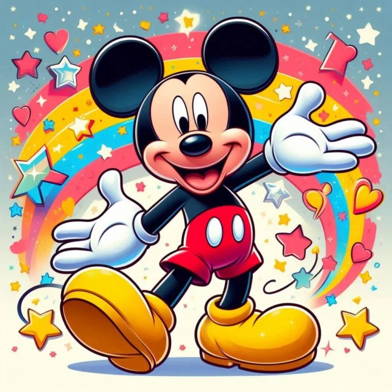 Funny Mickey Mouse PFP bright colors comedic pose