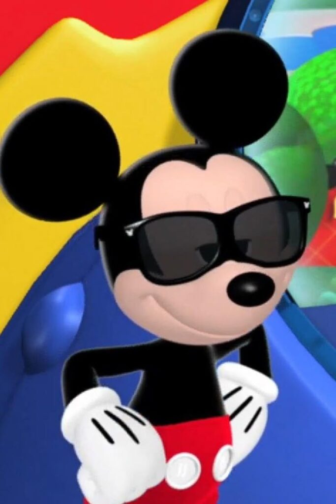 Mickey Mouse PFP meme bold caption style