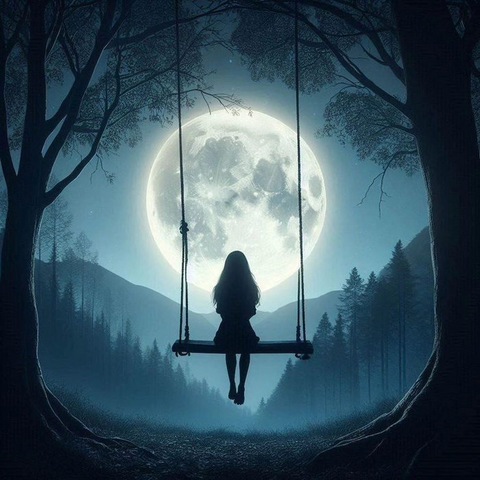 Moon PFP blue glowing calm
