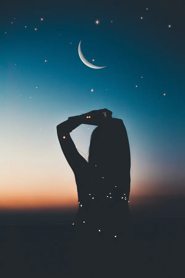 Moon PFP girl dreamy reflective
