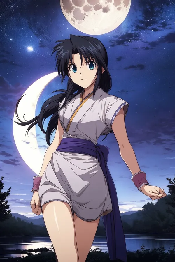 Moon PFP girl silhouette night