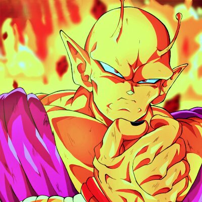 Orange Piccolo PFP from Dragon Ball Super with intensified color palette