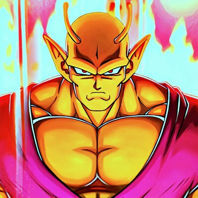 Orange Piccolo avatar with dramatic light and shadow contrast