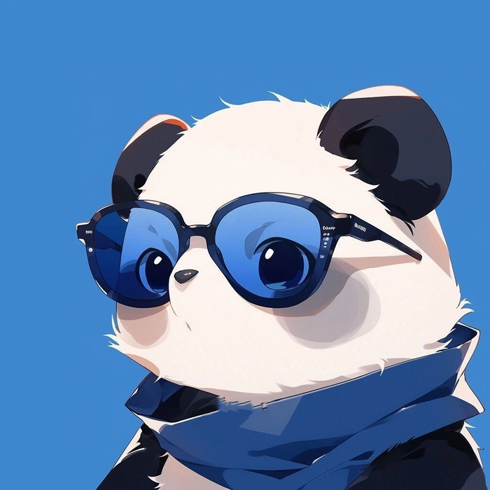 Aesthetic panda profile picture with surreal blurred background and moody tone