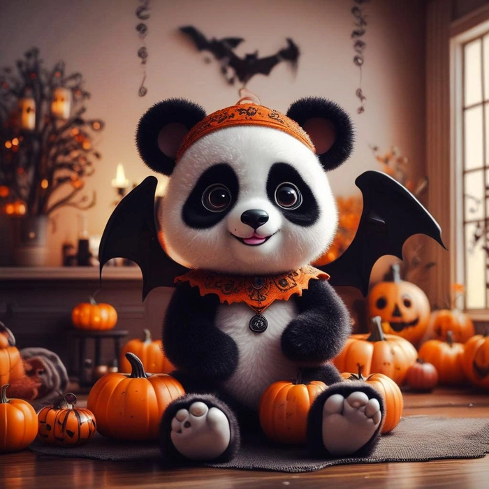Bold cartoon panda PFP with expressive face and vibrant colors