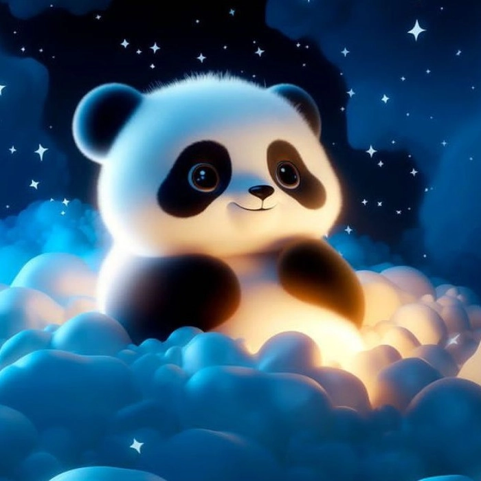 Simple cartoon panda profile picture with clean outline and bright tone