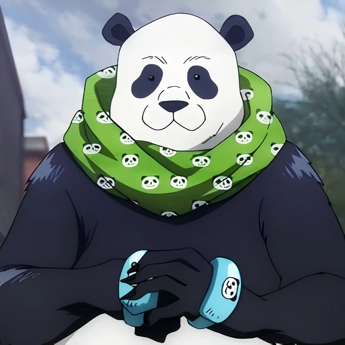 Gaming-inspired panda PFP for Discord with blue neon and bold contrast