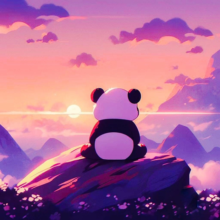 Curated aesthetic panda PFP styled for Pinterest with soft lighting