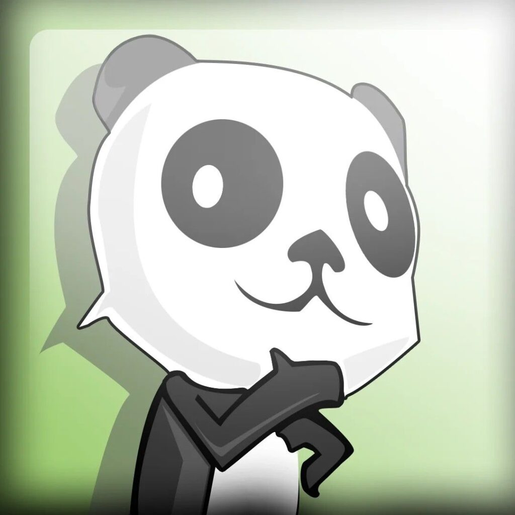 Gaming panda avatar for Xbox with neon highlights and dark background
