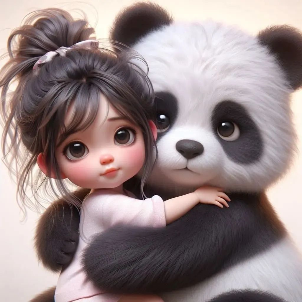 Polished panda profile picture for girls with balanced pastel lighting