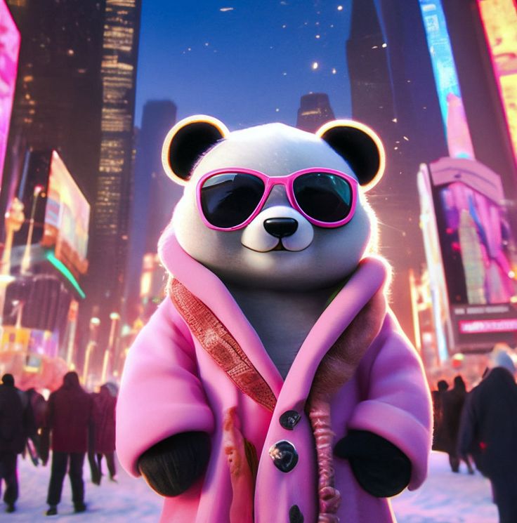 Animated panda with glasses PFP with balanced contrast and clean design details