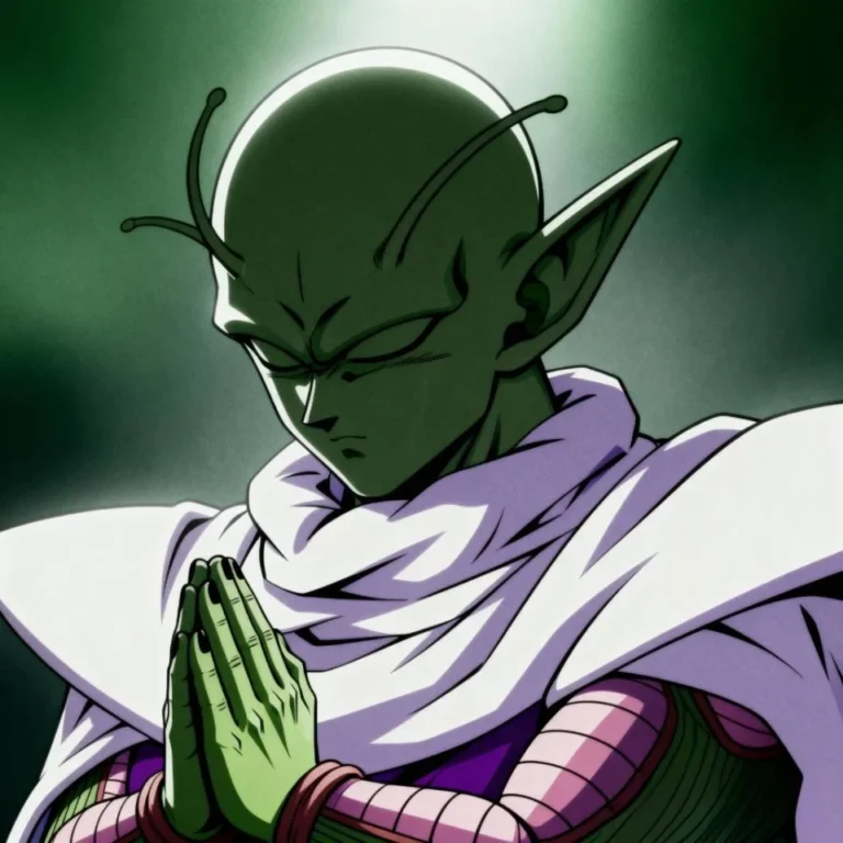 Piccolo aesthetic wallpaper with soft gradient background and cinematic mood