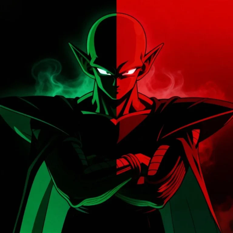 Aesthetic Piccolo wallpaper PFP with nature elements and smooth color blending