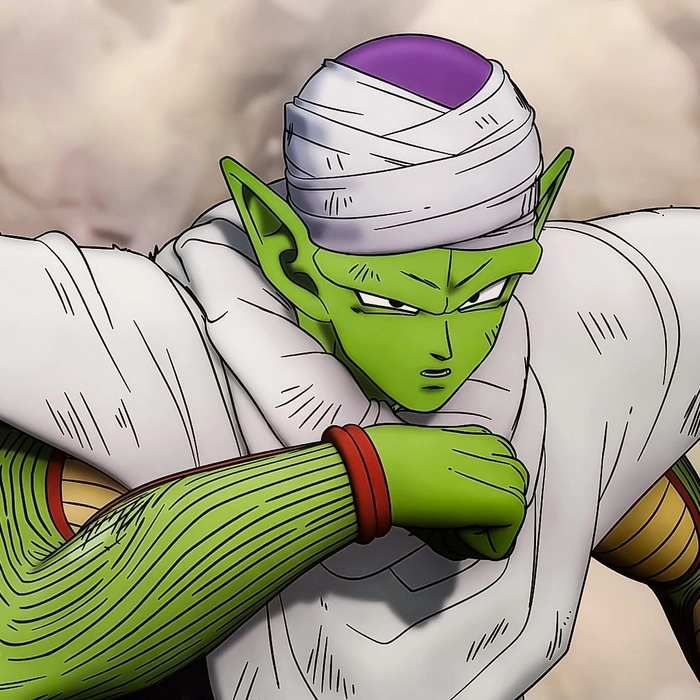 Piccolo aura profile picture with balanced lighting and green-white color palette