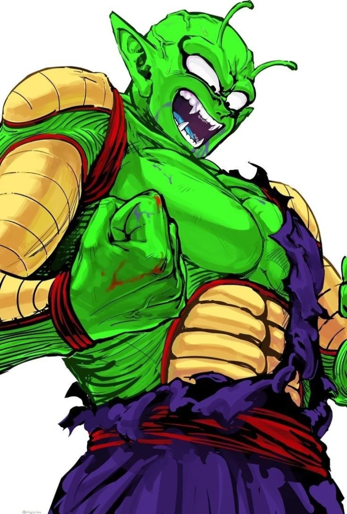 Piccolo funny avatar with exaggerated facial expression for comedic use
