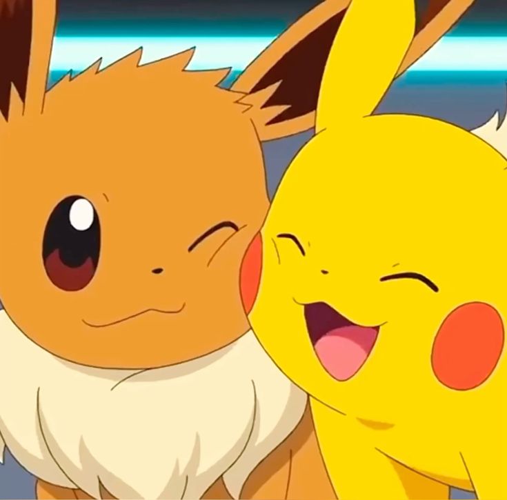 Coordinated Pikachu and Eevee PFP set with balanced Pokemon duo energy