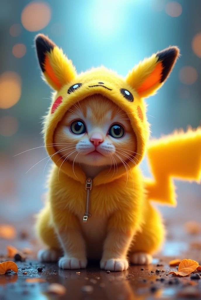 Creative Pikachu cat profile picture with unexpected fun hybrid concept