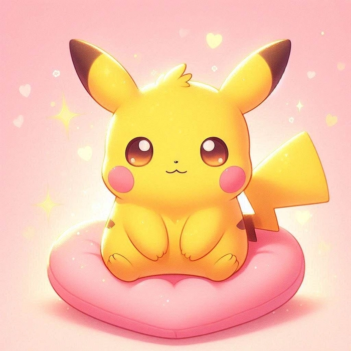Soft glowing Pikachu aesthetic profile picture with sparkle overlay
