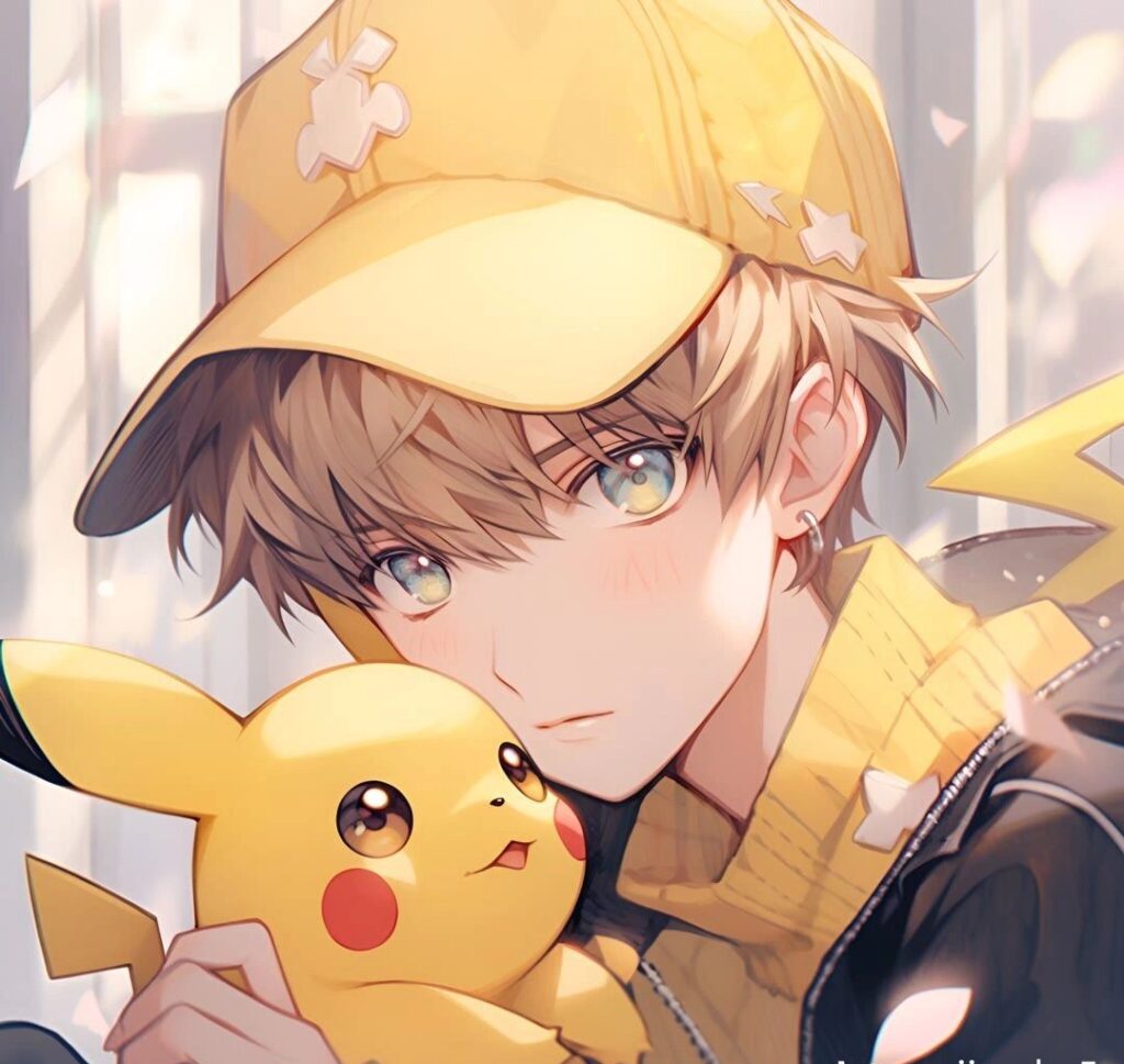 Boy Pikachu profile picture with edgy glow effect and dramatic lighting