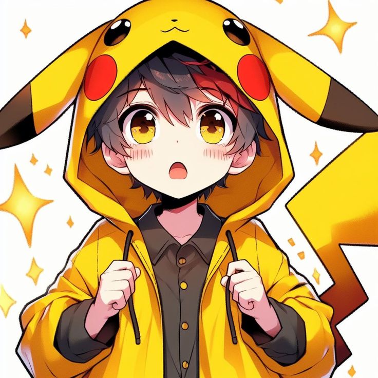 Pikachu PFP for boys with confident expression and bold color treatment