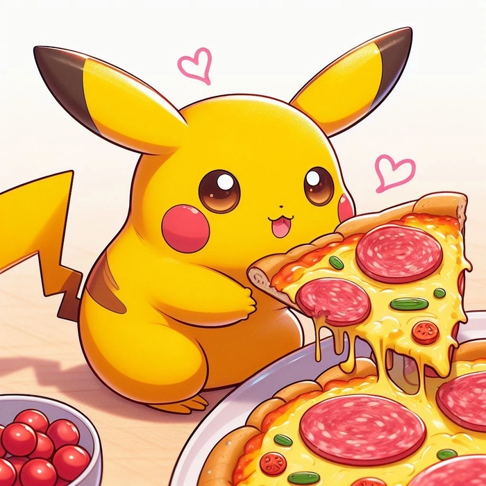 Cute Pikachu photo with simple composition and bright natural lighting