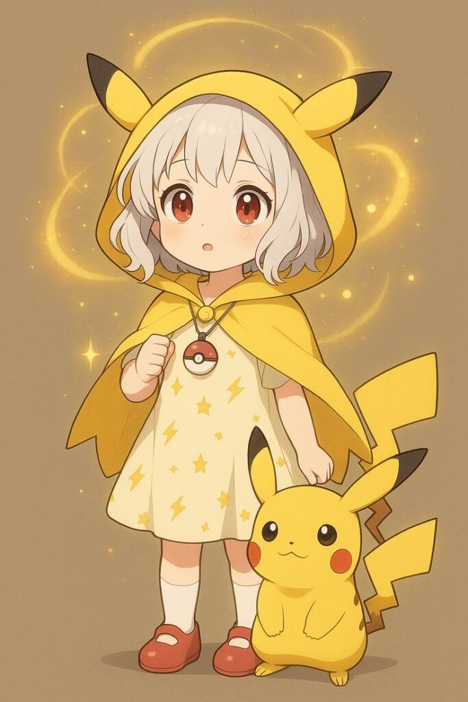 Pikachu profile pic girl with delicate soft gradient overlay