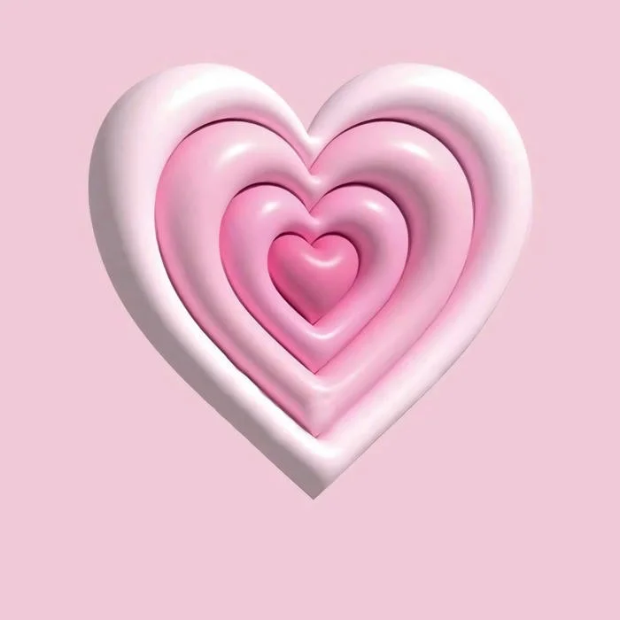 Cozy pink heart PFP aesthetic with muted tones and intimate mood