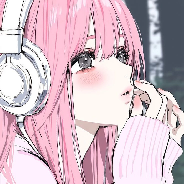 cute pink pfp aesthetic person soft pink tones