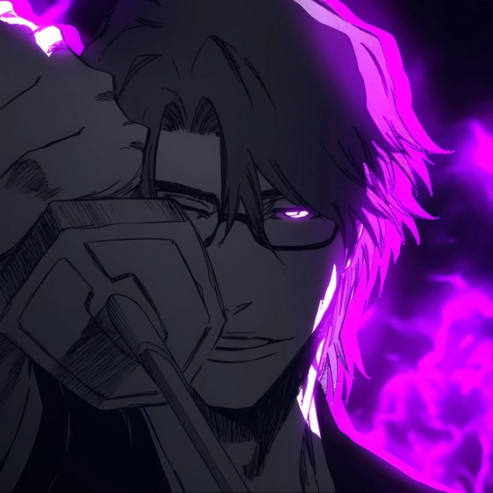 purple aesthetic pfp boy cool anime portrait violet