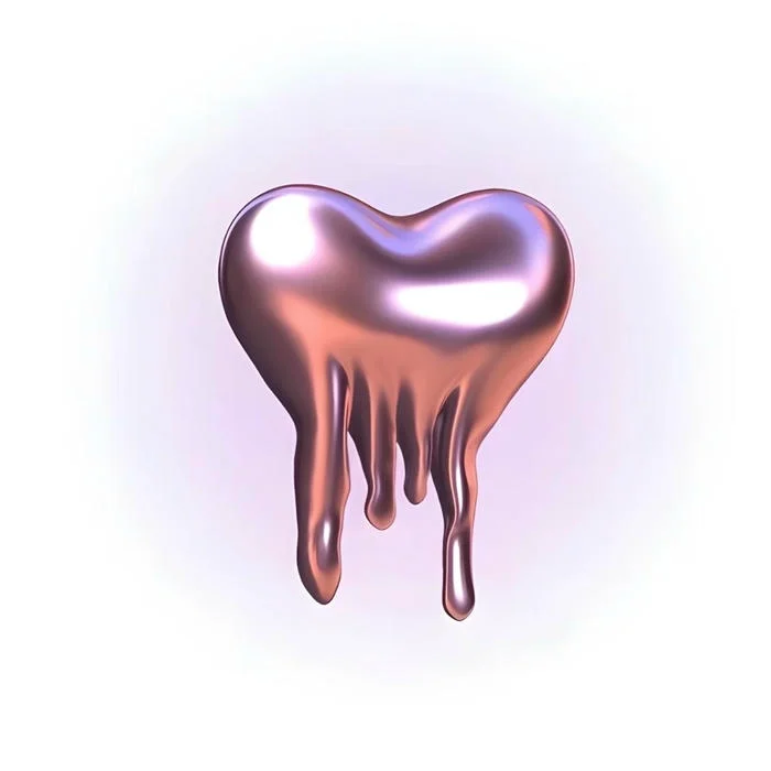 Purple heart aesthetic PFP with lavender tones and dreamy ethereal mood