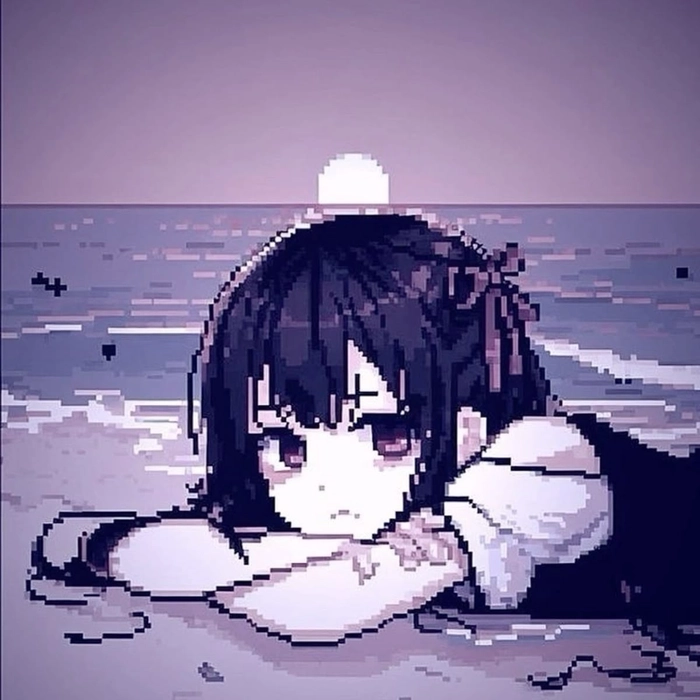 purple pfp aesthetic anime girl starry violet background